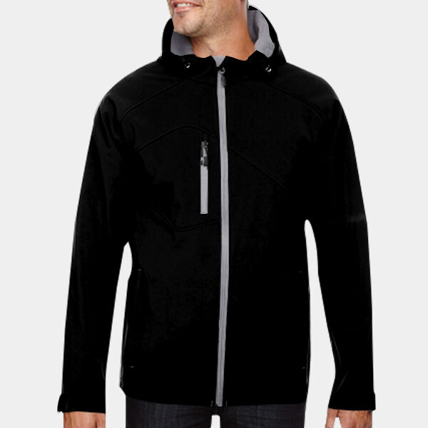 North End Men's Prospect Two-Layer Fleece Bonded Soft Shell Hooded Jacket Thumbnail